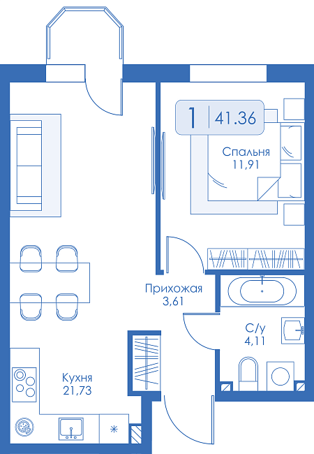 Однокомнатная квартира