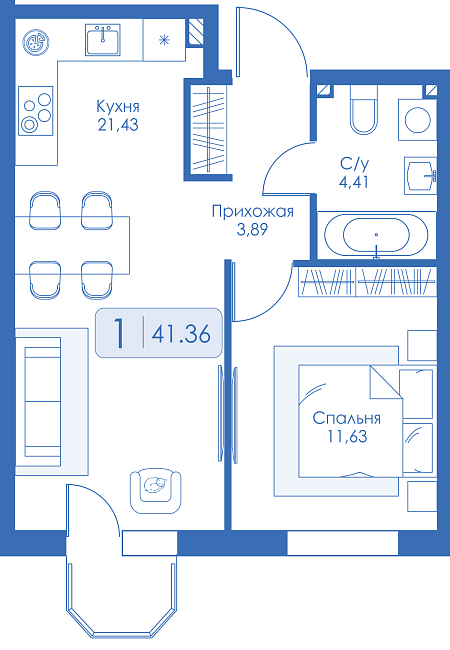 Однокомнатная квартира