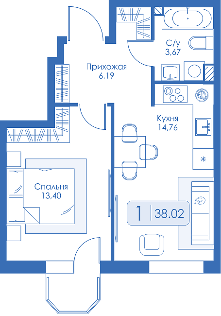 Однокомнатная квартира