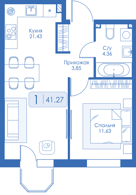 Однокомнатная квартира